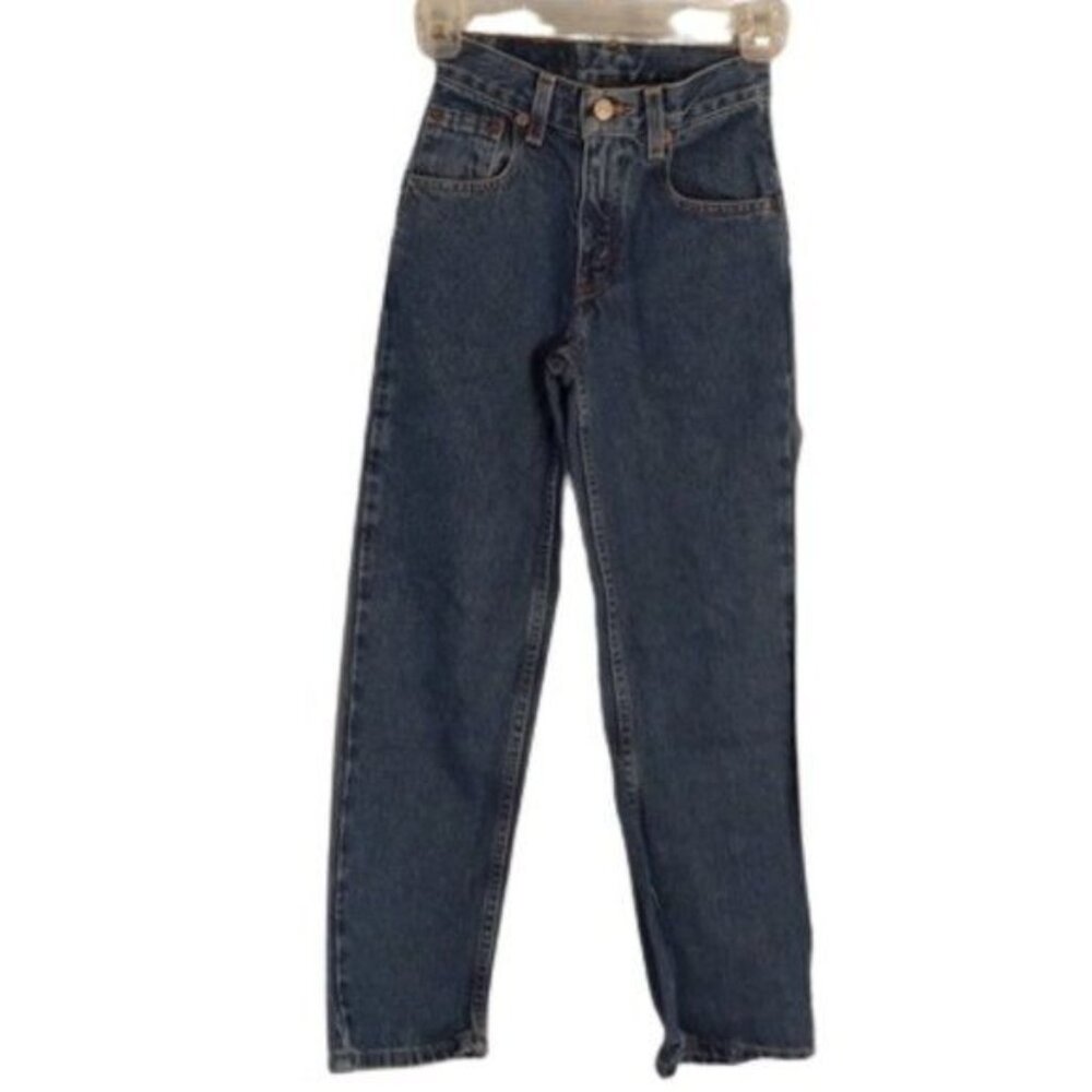 Levis 505 Size 10 Boys 23 x 25 Jeans Straight Leg Slim Classic Fit Blue Denim